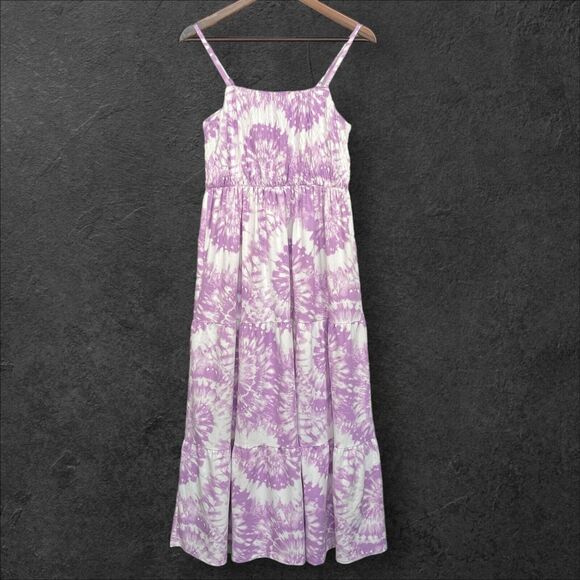 32 Degrees Cool Maxi Dress‎ Girls Size L 14/16 Purple Smocked Sleeveless Lined - Picture 1 of 13